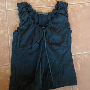 Brandy Melville Black V Neck Top